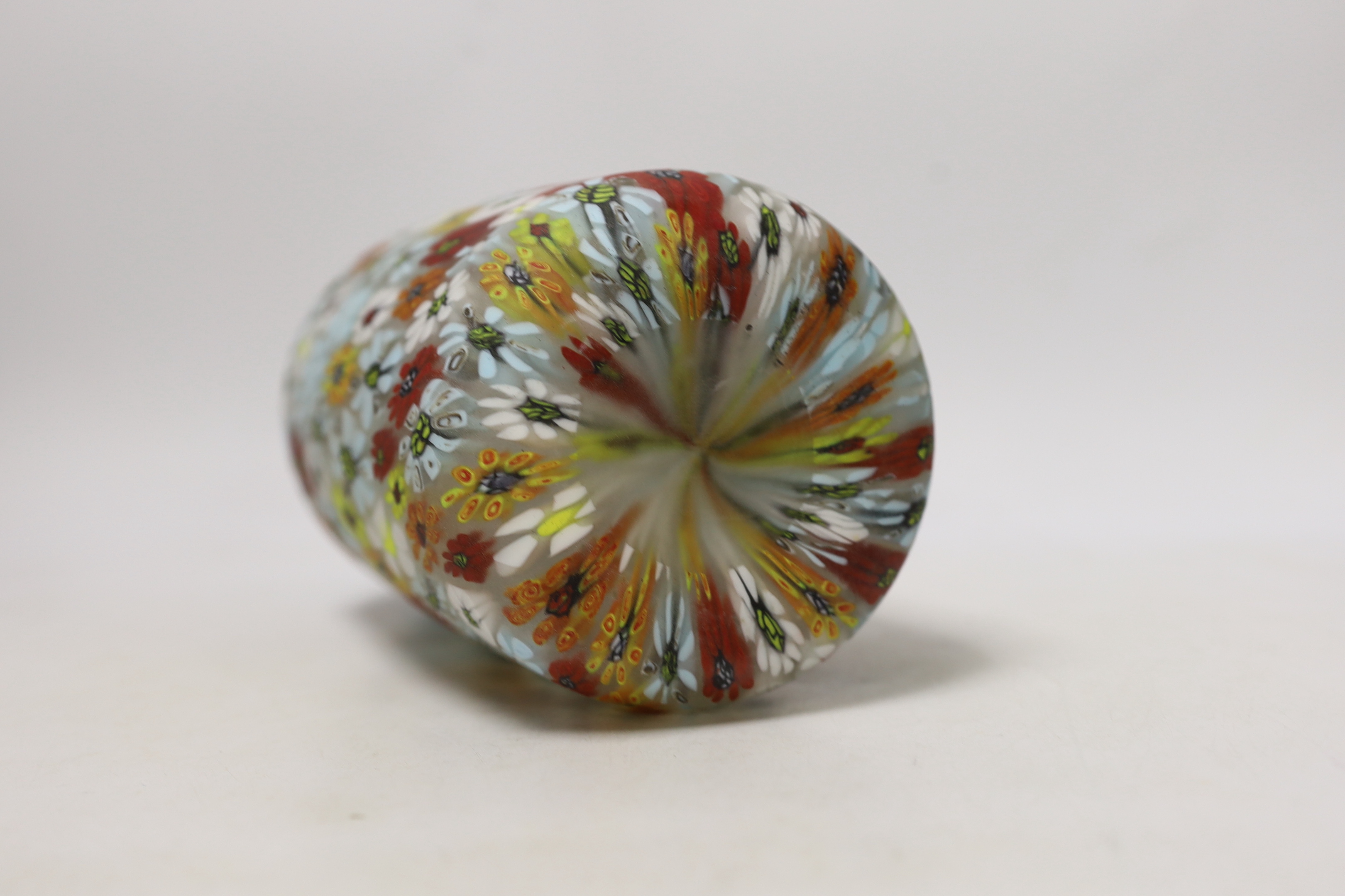 Vittorio Ferro (1932-2012) A Murano glass Murrine vase, with polychrome flower head decoration, unsigned, 25cm., Please note this lot attracts an additional import tax of 20% on the hammer price